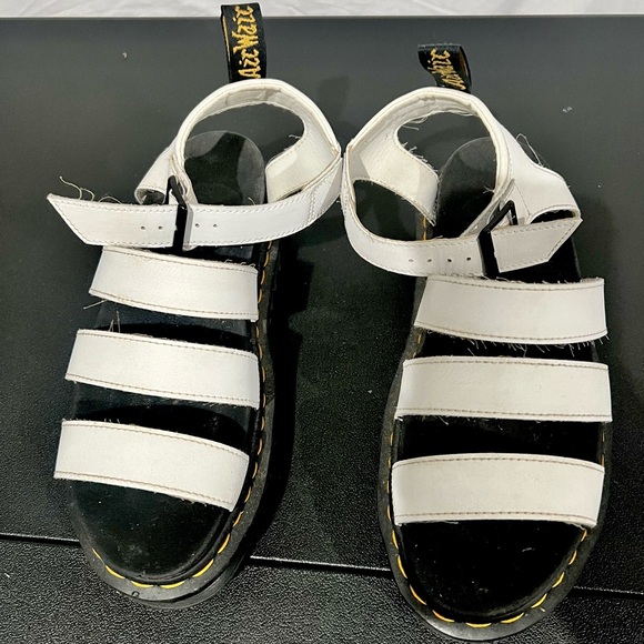 BLAIRE WOMEN'S BRANDO LEATHER STRAP SANDALS WHITE Size 8 - Picture 2 of 7